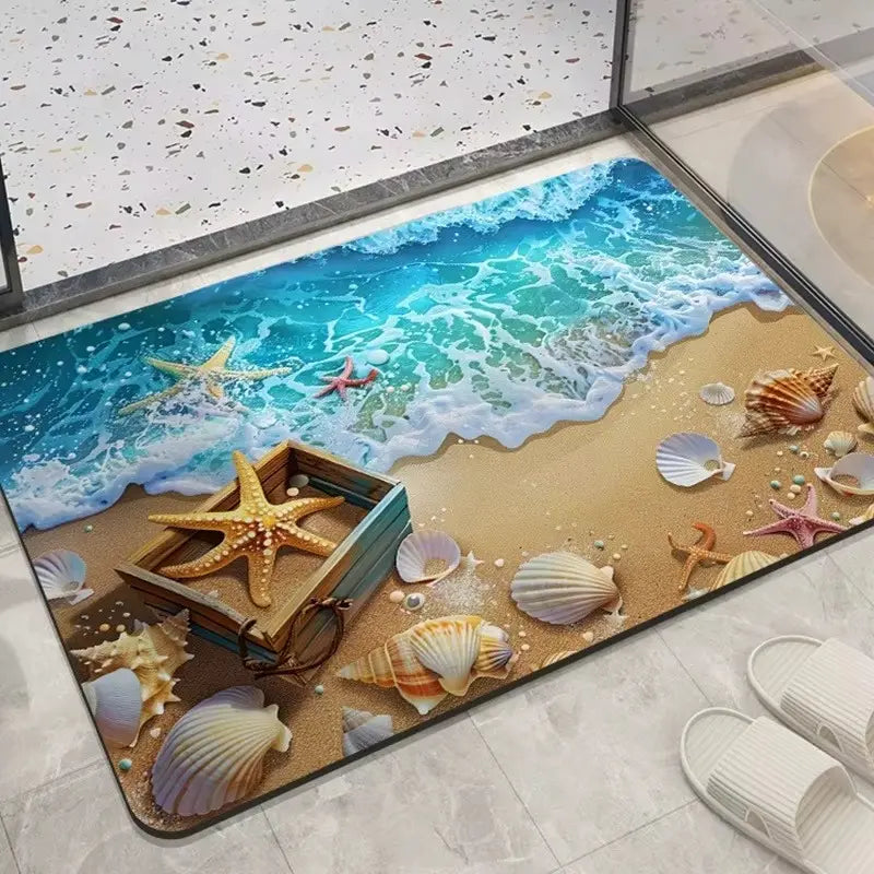 Tapis de bain doux Ocean – Fraîcheur estivale
