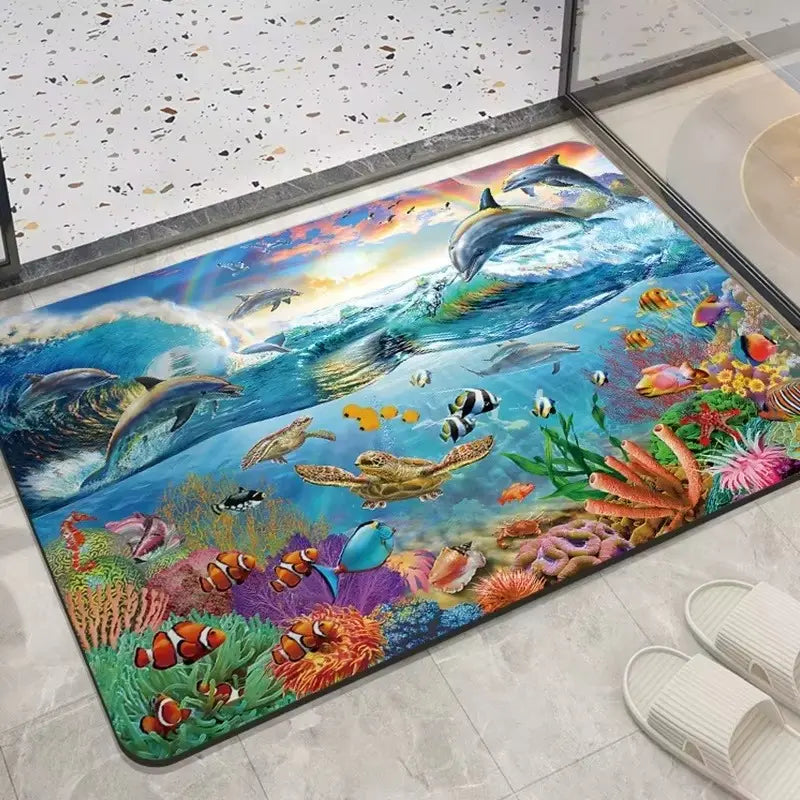 Tapis de bain doux Ocean – Fraîcheur estivale
