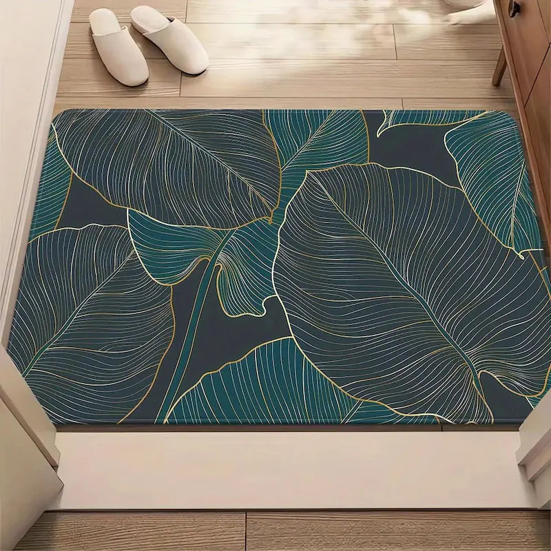 Tapis de bain feuilles tropicales - Absorbant antidérapant