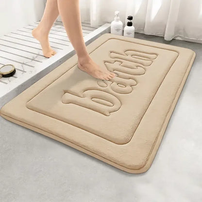 Tapis de bain flanelle épaisse – Absorption douce antidérapante