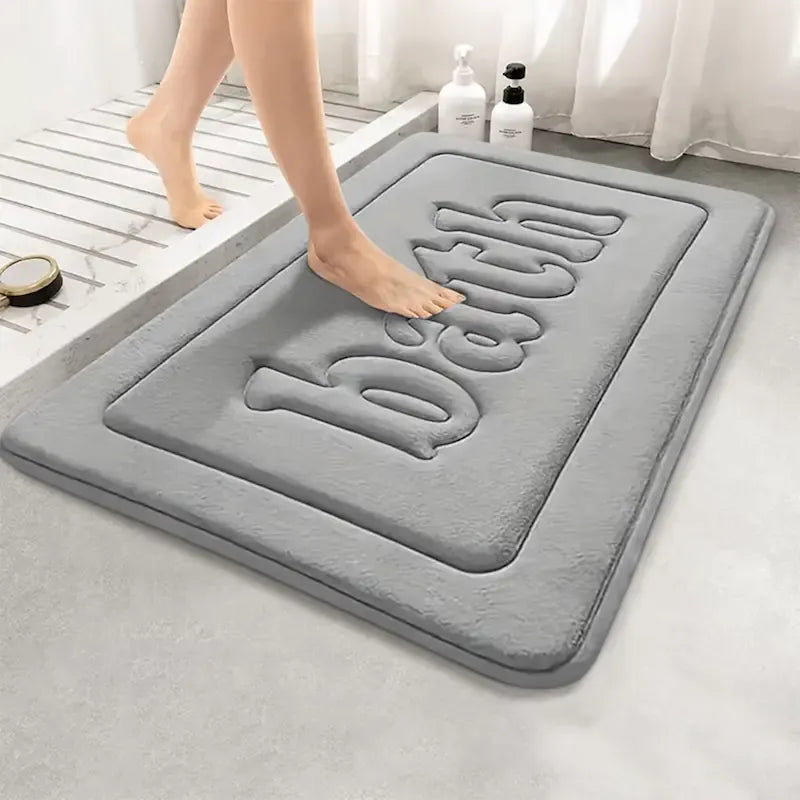 Tapis de bain flanelle épaisse – Absorption douce antidérapante