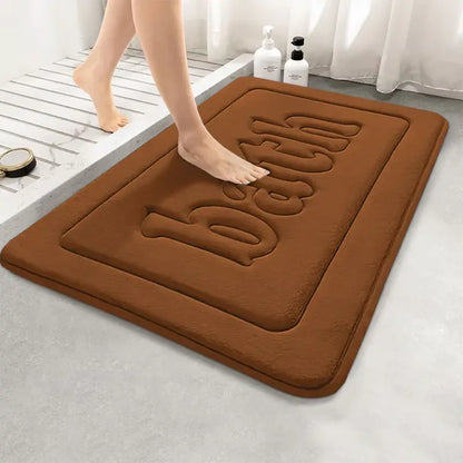 Tapis de bain flanelle épaisse – Absorption douce antidérapante