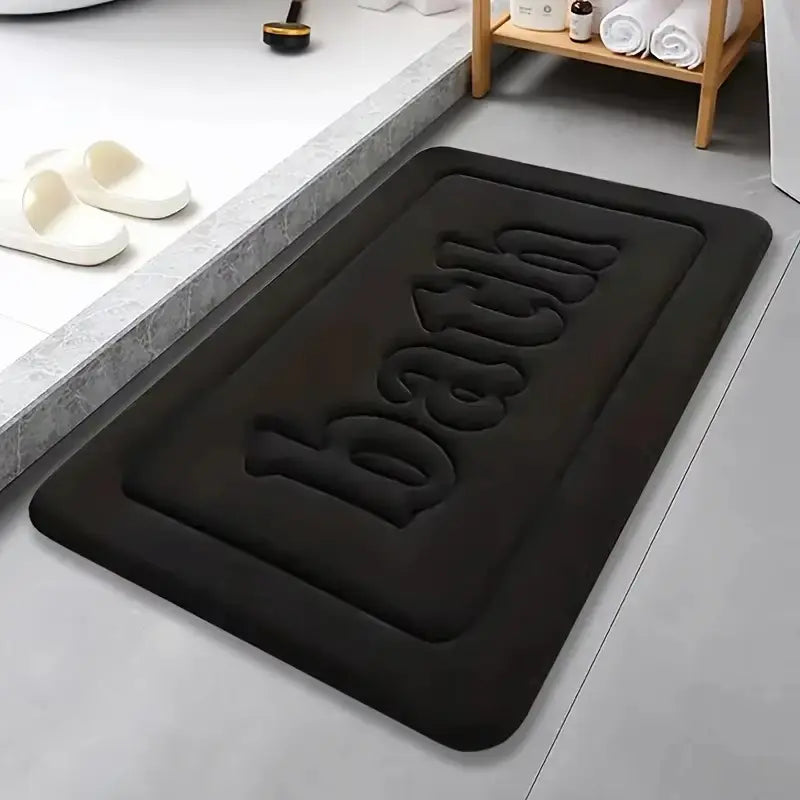 Tapis de bain flanelle épaisse – Absorption douce antidérapante
