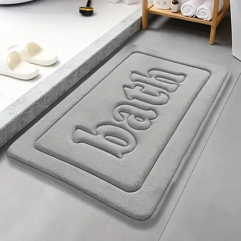 Tapis de bain flanelle épaisse – Absorption douce antidérapante