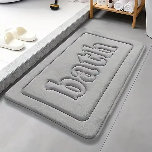 Tapis de bain flanelle épaisse – Absorption douce antidérapante