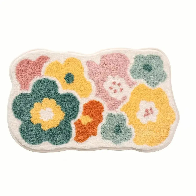 Tapis de bain fleuri extra doux – Absorbant antidérapant
