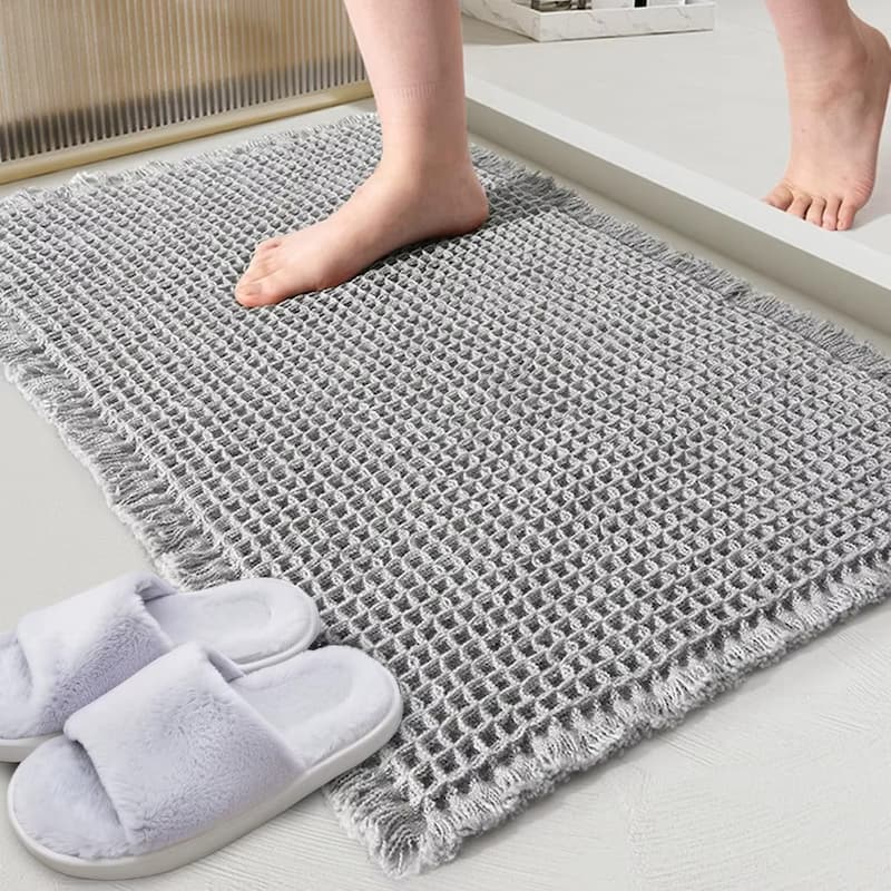 Tapis de bain gaufré doux – Absorbant à glands