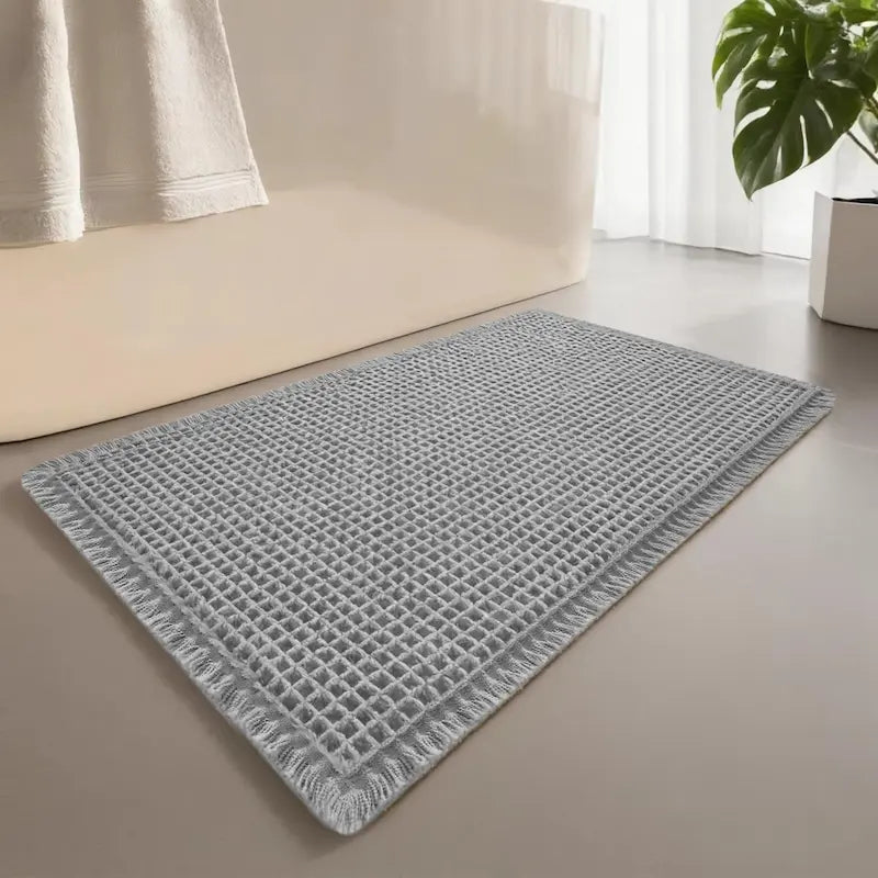 Tapis de bain gaufré doux – Absorbant à glands
