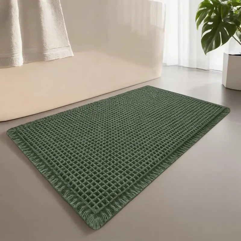 Tapis de bain gaufré doux – Absorbant à glands