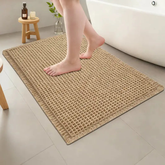 Tapis de bain gaufré doux – Absorbant à glands