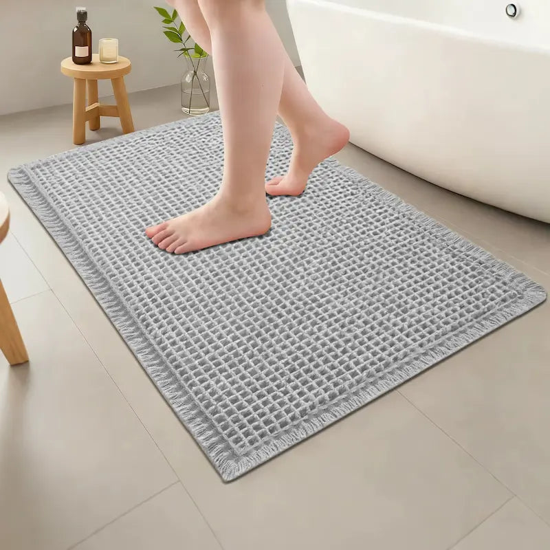 Tapis de bain gaufré doux – Absorbant à glands