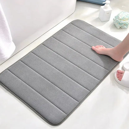 Tapis de bain mousse à mémoire de forme gris – Confort moelleux