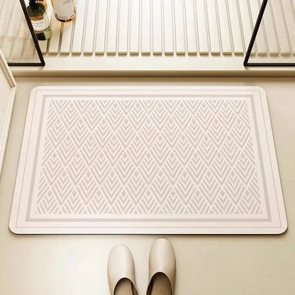 Tapis de bain rayures géométriques – Super absorbant