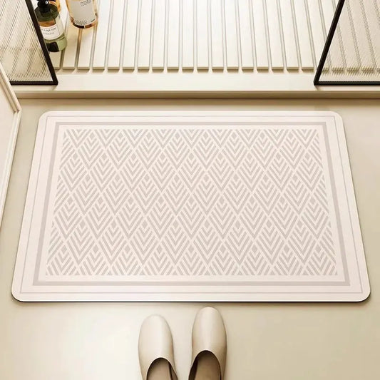 Tapis de bain rayures géométriques – Super absorbant
