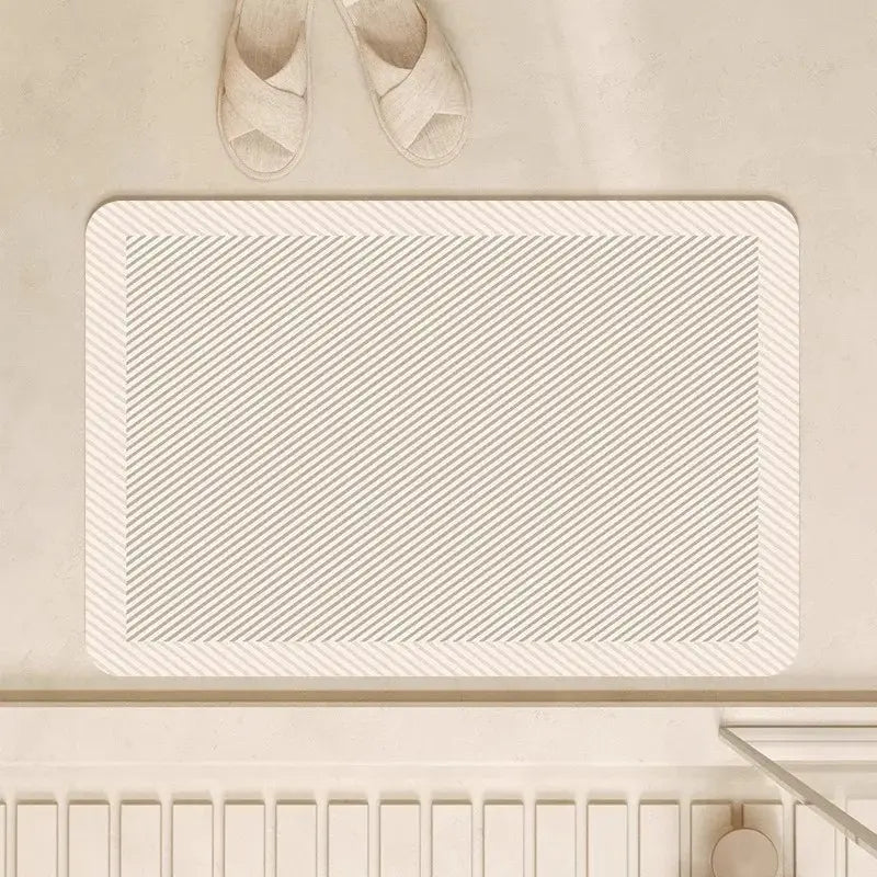 Tapis de bain rayures géométriques – Super absorbant