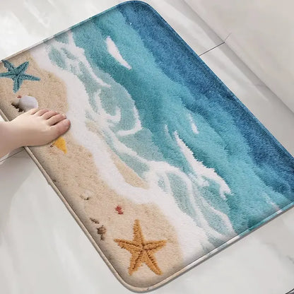 Tapis de bain style bord de mer – Absorbant décoratif