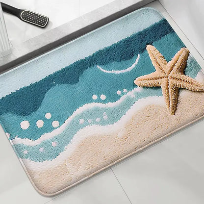 Tapis de bain style bord de mer – Absorbant décoratif