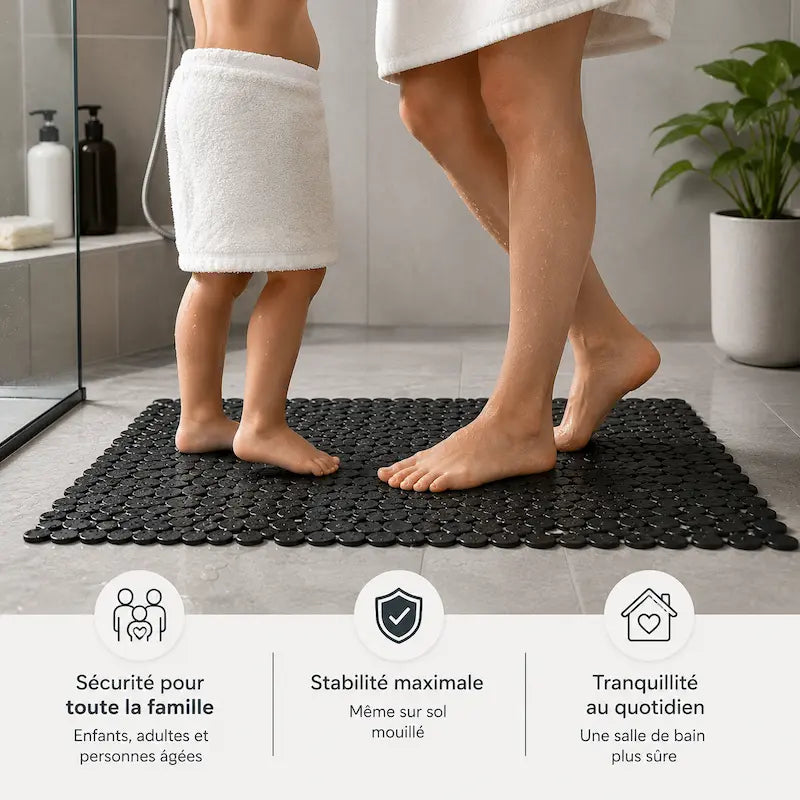 Tapis de douche antidérapant sécurisé