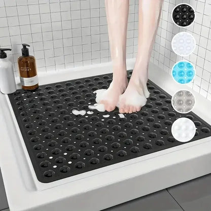 Tapis de douche carré à ventouses – Antidérapant sécurisé