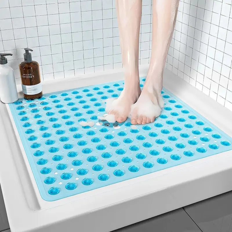 Tapis de douche carré à ventouses – Antidérapant sécurisé