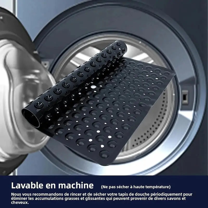 Tapis de douche carré à ventouses – Antidérapant sécurisé