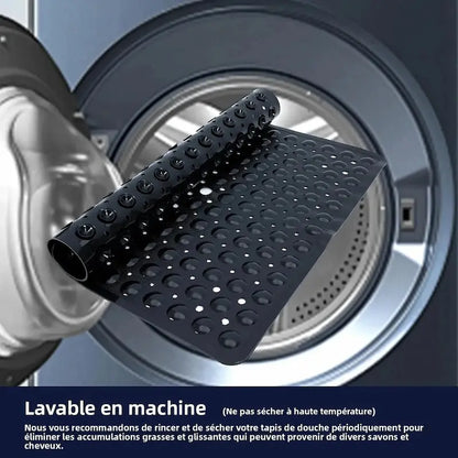 Tapis de douche carré à ventouses – Antidérapant sécurisé