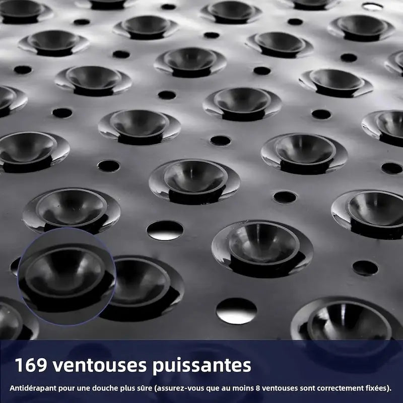 Tapis de douche carré à ventouses – Antidérapant sécurisé