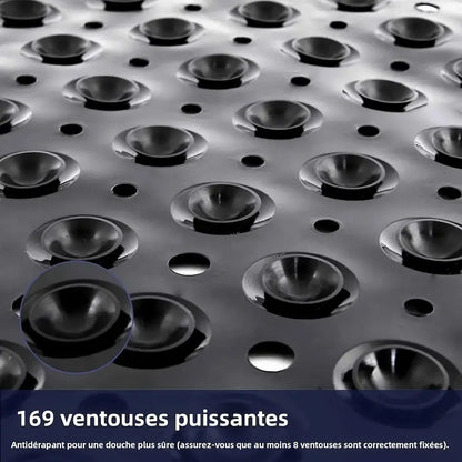 Tapis de douche carré à ventouses – Antidérapant sécurisé