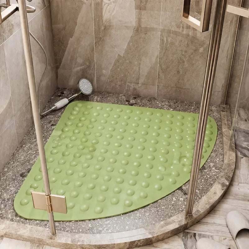 Tapis de douche d’angle PVC – Ventouses antidérapantes