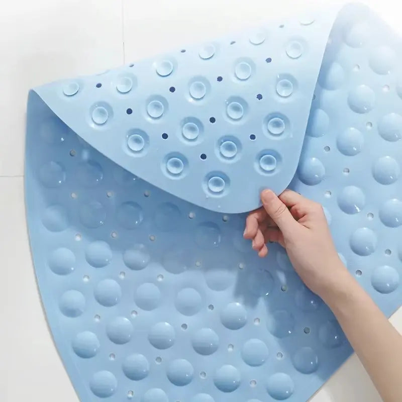 Tapis de douche d’angle PVC – Ventouses antidérapantes
