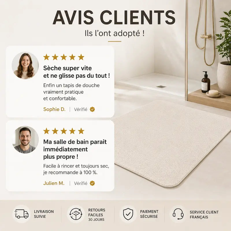 Tapis de douche imperméable
