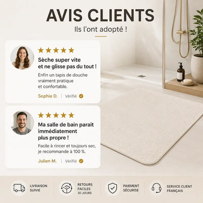 Tapis de douche imperméable