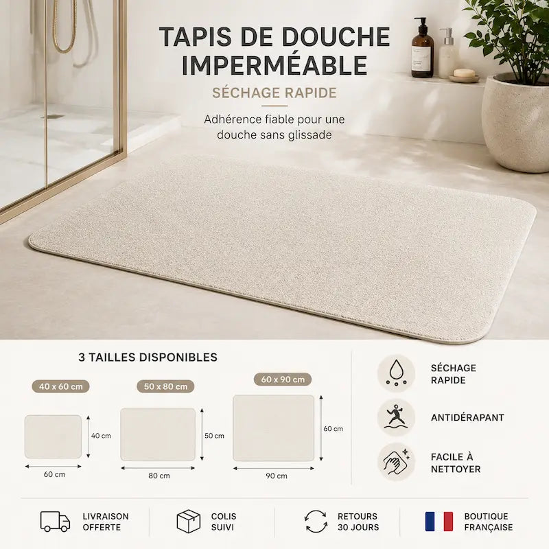 Tapis de douche imperméable