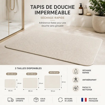 Tapis de douche imperméable