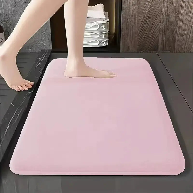 Tapis de salle de bain velours corail – Absorbant rapide