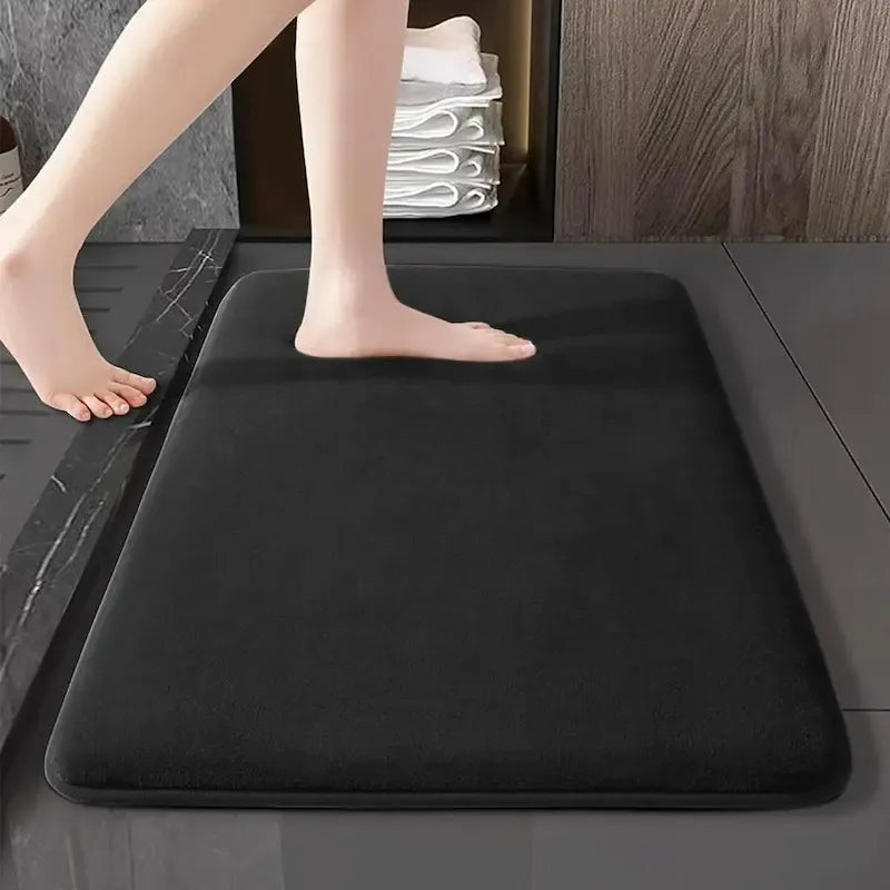 Tapis de salle de bain velours corail – Absorbant rapide