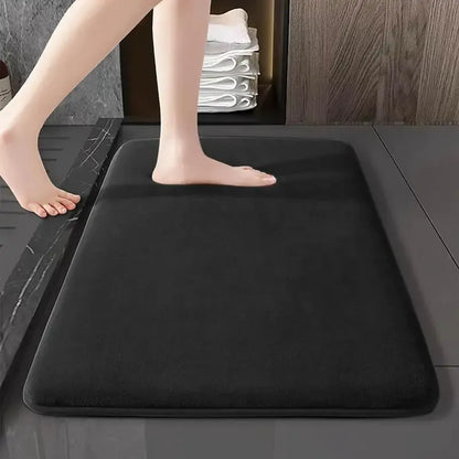 Tapis de salle de bain velours corail – Absorbant rapide