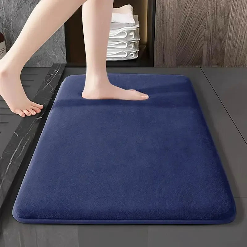 Tapis de salle de bain velours corail – Absorbant rapide