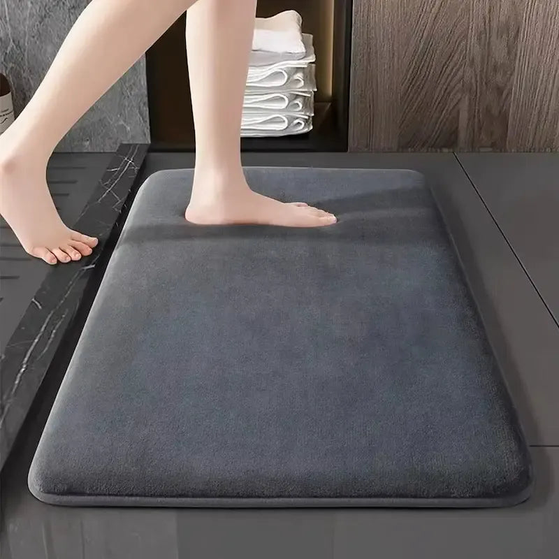 Tapis de salle de bain velours corail – Absorbant rapide